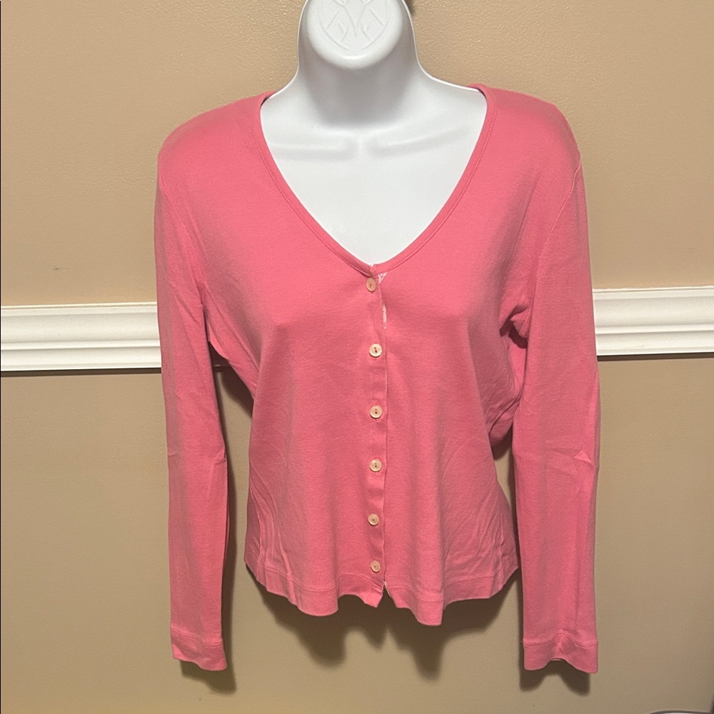 Alexandra Bartlett Coral Button-Down Women's Top